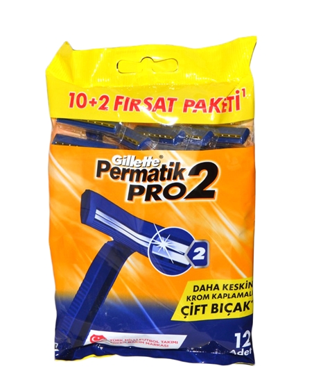 Gillette,Gillette Permatik Pro2 Tıraş Bıçağı 12'li Poşet,tıraş bıçağı,permatik tıraş bıçakları,krom kaplama,permatik pro 2 tıraş bıçağı,12 li poşet,erkek tıraş bıçağı,iz bırakmayan tıraş bıçakları,gillete permatik tıraş bıçağı fiyatları,toptan kozmetik,toptan satın al,toptan tr,toptan mağazacılık