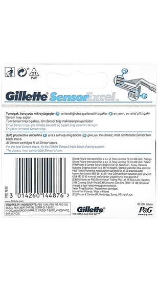 Picture of Gillette Sensor Excel Refill Razor Blade 5's