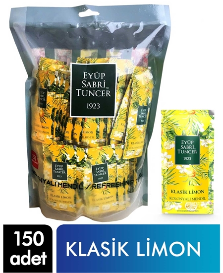 Picture of P-Eyüp Sabri Tuncer Kolonyalı Mendil 5x10 Küçük Boy 150 Adet Klasik Limon