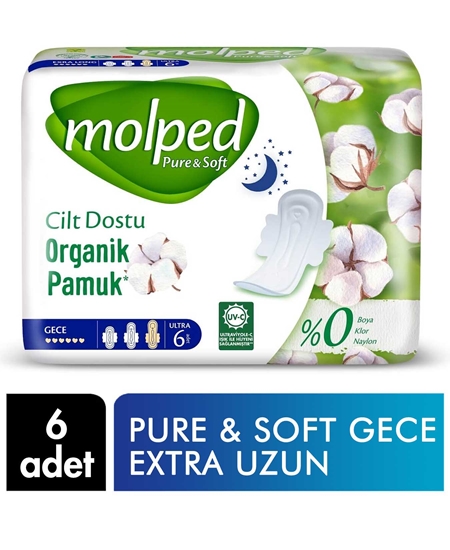 Picture of Molped Hijyenik Ped Pure&Soft Gece 6'lı Extra Uzun