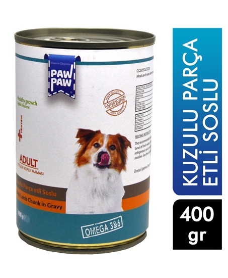 Picture of PawPaw Yetişkin Köpek Maması 400 gr Kuzulu Parça Etli Soslu