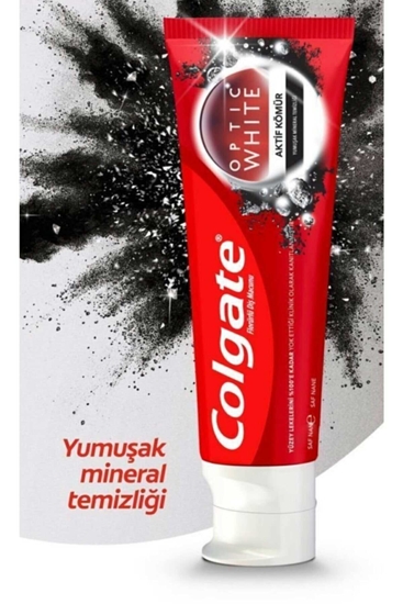 Picture of Colgate Diş Macunu 50 ml Optik White Aktif Kömür + 360 Gold Diş Fırçası Hediyeli