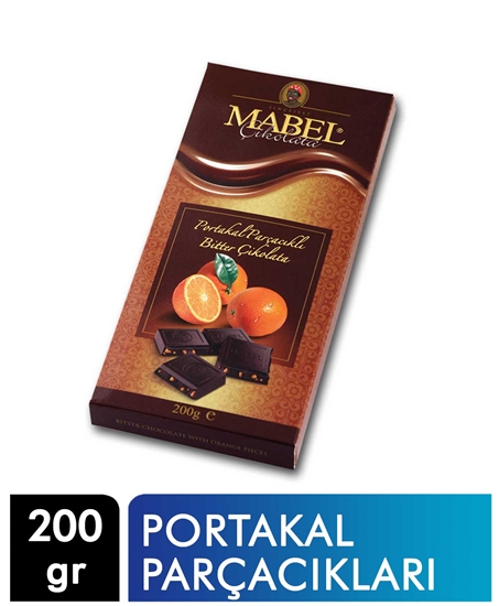 Picture of Mabel Bitter Çikolata 200 gr Portakal Parçacıklı