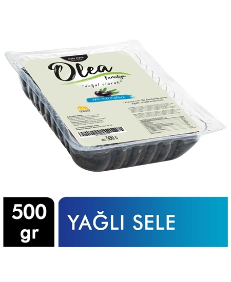 Picture of Olea Familya Siyah Zeytin Vakumlu 500 g X 24'lü Koli Yağlı Sele 380-410 Kalibre