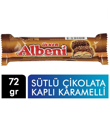 Picture of p- Ülker Albeni Bisküvi 72 gr X 24'lü Paket Sütlü Çikolata Kaplı Karamelli