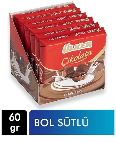 Picture of p- Ülker Çikolata 60 gr X 6'lı Paket Bol Sütlü