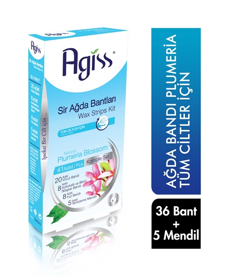 Picture of Agiss Wax Band 36 Bands + 5 Wipes Set Natural All Skin