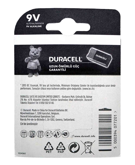 Picture of Duracell Basic Battery 9V 1's