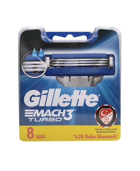 Picture of Gillette Mach3 Turbo Refill Razor Blade 8 Pack