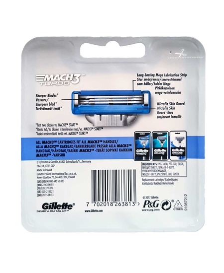 Picture of Gillette Mach3 Turbo Refill Blade 4's EU PACK