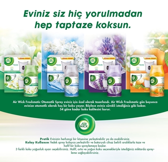 Airwick, Freshmatic, Bahar Çiçekleri, Yedek, white flowers, refill, fm, freşmatik, airwick yedeği, taptaze kokular, bahar kokuları, frezya, yasemin, bahar kokusu, fresh koku, oda ferahlatıcı, kötü kokuları giderir, room scent