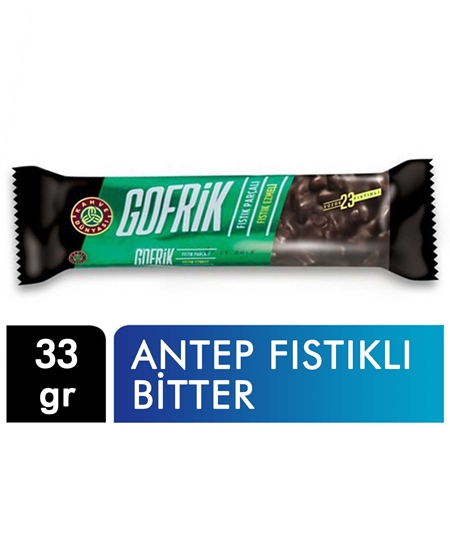 Picture of Kahve Dünyası Gofrik Antep Fıstıklı Bitter Çikolata Kaplamalı Gofret 33 g X 24'lü Paket