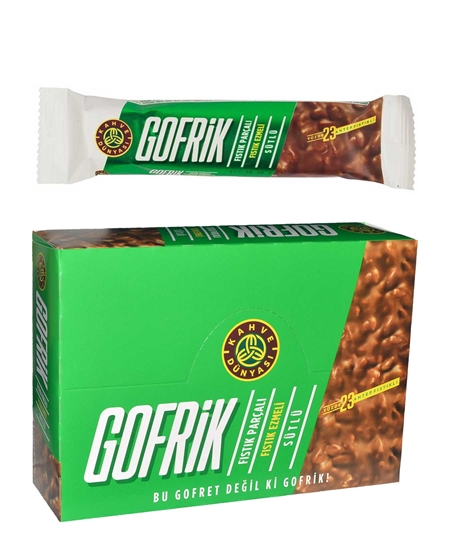 Picture of Kahve Dünyası Gofrik Antep Fıstıklı Sütlü Çikolata Kaplamalı Gofret 33 g X 24'lü Paket