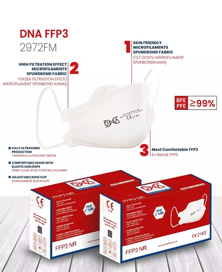 Picture of DNA FFP3 Maske (Balık Model N95) 25'li Kutu