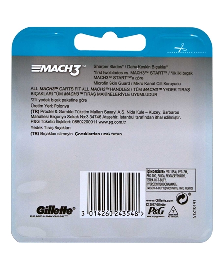 Picture of Gillette Mach3 Refill Razor Blade 8's - Plastic Pack