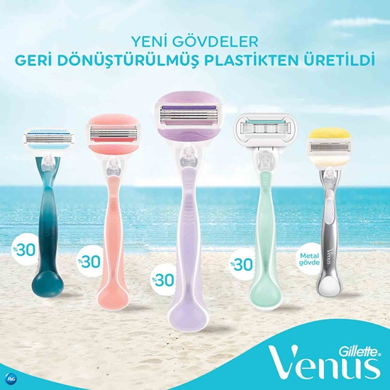 Picture of Gillette Venus  Bundle Pack Handle + 3 Refill Razor Blade Swirl Extra Smooth