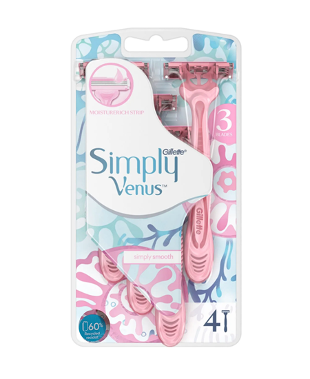 Picture of Gillette Venus Simply3 Disposable Razor 4's Blister