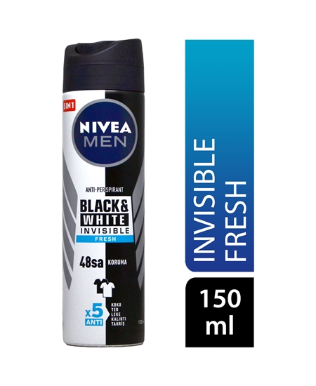 Picture of Nivea Men Deodorant Spray 150ml B&W Invisible Fresh