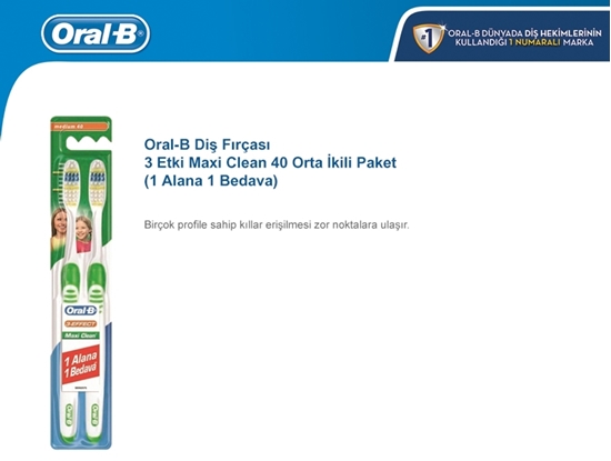 Picture of Oral-B Toothbrush Maxi Clean Medium 1+1