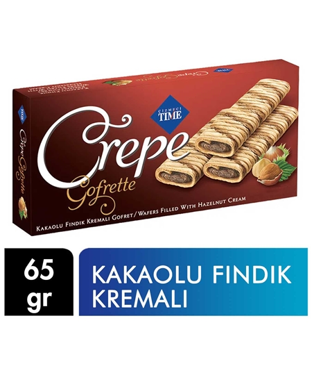 Picture of Cizmeci Time Wafer 65 g X 24 pcs Package Crepe with Cocoa and Hazelnut Cream