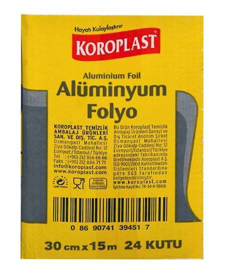 koroplast, alüminyum folyo, aliminyum folyo, alimünyüm folyo, Koroplast Alüminyum Folyo satın al, Koroplast Alüminyum Folyo fiyat