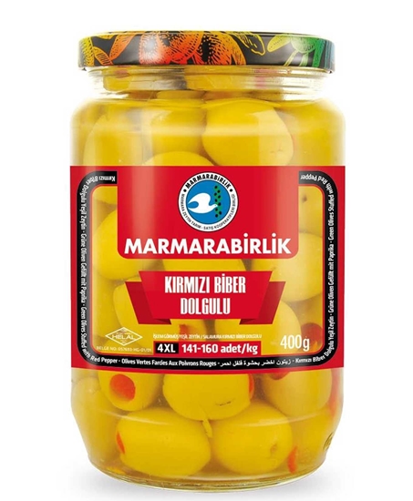 Picture of Marmara Birlik Kırmızı Biber Dolgulu Zeytin 400 gr (141-160)