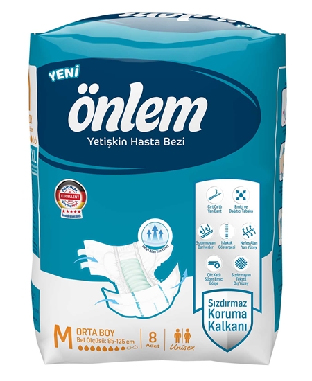 Picture of Önlem Hasta Bezi 85-125cm Orta Boy 8'li Paket