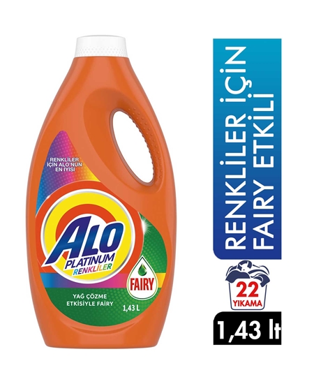 Picture of Alo Platinum Sıvı Çamaşır Deterjanı 22 Yıkama 1,43 lt Renkliler İçin Fairy Etkili