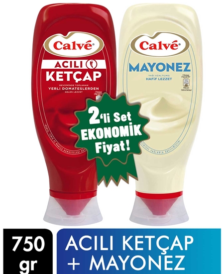 Picture of Calve Acılı Ketçap ve Mayonez 2'li Set 750 g X 8'li Koli