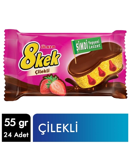 Picture of p- Ülker 8 Kek 52 gr X 24'lü Paket Çilekli