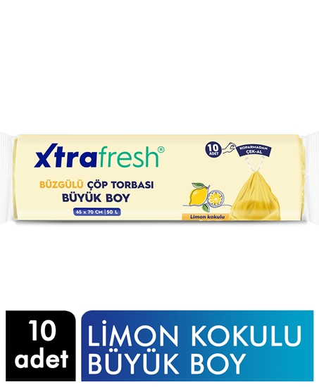 Picture of Xtrafresh Buzgülü Çöp Torbası Büyük Boy Limon Kokulu 65x70 10 Adet