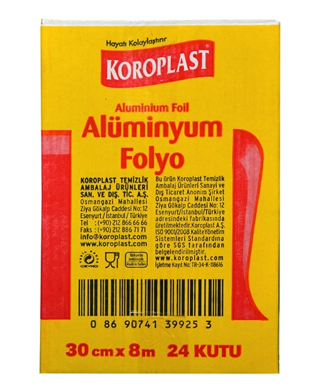 koroplast, alüminyum folyo, aliminyum folyo, alimünyüm folyo, Koroplast Alüminyum Folyo satın al, Koroplast Alüminyum Folyo fiyat