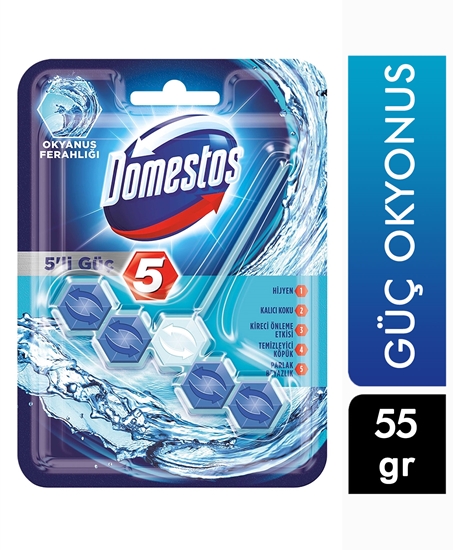 Picture of  Domestos Toilet Block 55 Gr 5's Power - Ocean Freshness