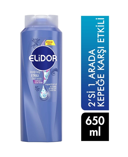 Picture of Elidor Şampuan ve Saç Kremi 650 ml 2si 1 Arada Kepeğe Karşı Etkili