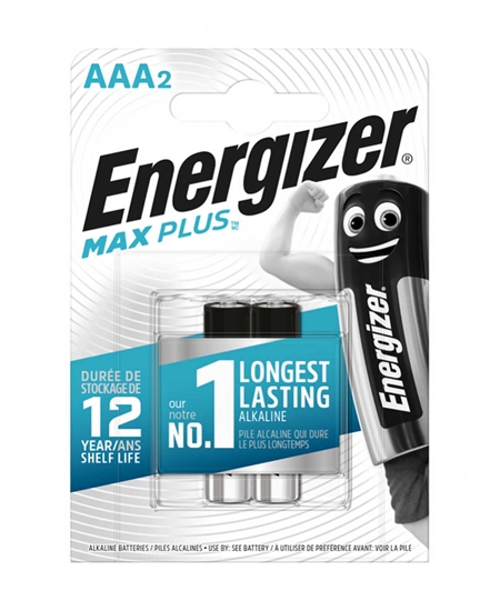 Picture of Energizer Max Plus Alkali İnce Kalem Pil 2'li Kart AAA 1.5 Volt