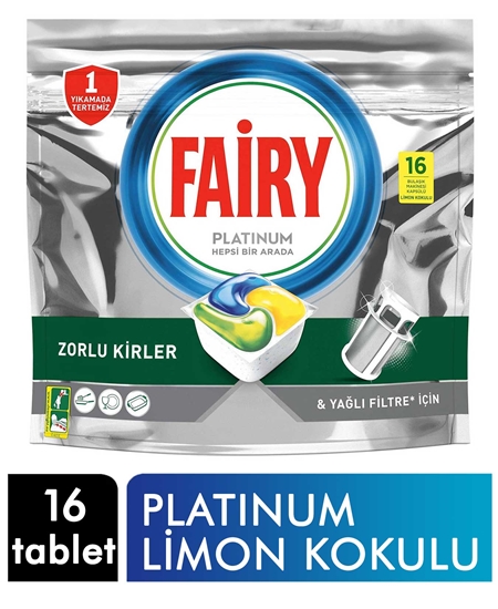 Picture of Fairy Dishwasher Capsule Platinum All in One 16's Lemon