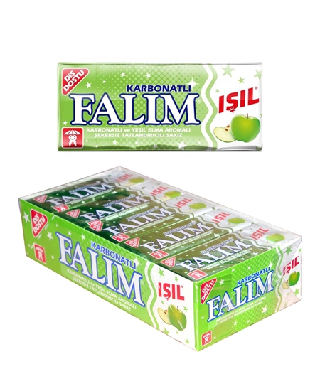 Picture of Falım Sakız 8 gr X 20'li Paket Karbonatlı ve Yeşil Elma Aromalı Şekersiz