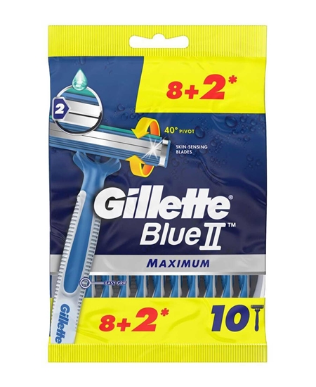 Picture of Gillette Blue2 Disposable Razor 8+2 Maximum Pouch