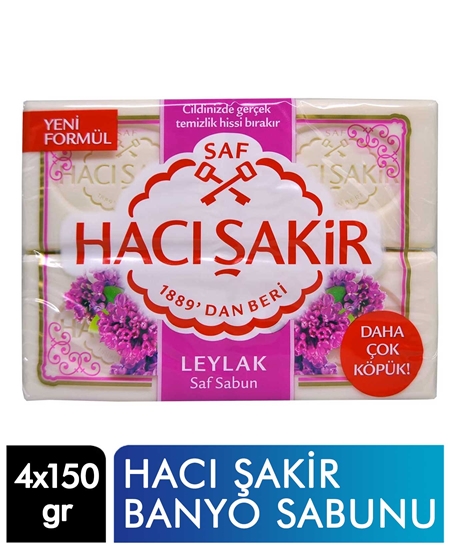 Picture of Hacı Şakir Banyo Sabunu 4x150 gr Leylak