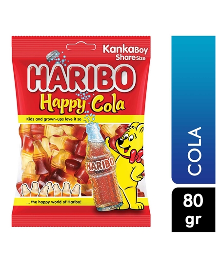 Picture of Haribo Jelly Bean 80 Gr Happy Cola 