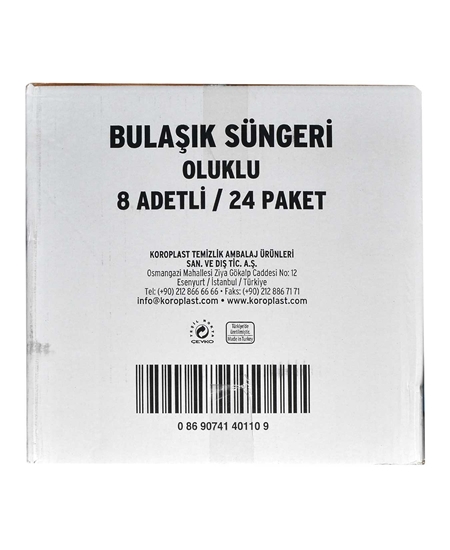 Koroplast Bulaşık Süngeri Oluklu 8'li Paket