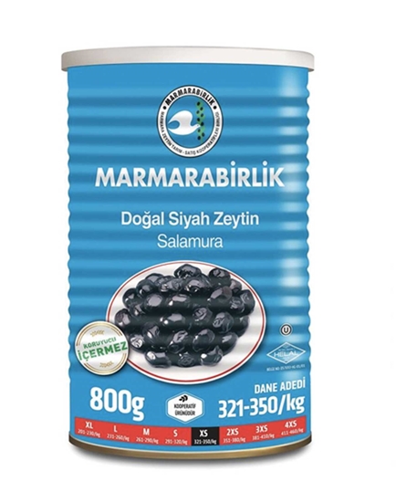 Picture of Marmara Birlik Ekstra Doğal Siyah Zeytin 800g (321-350)