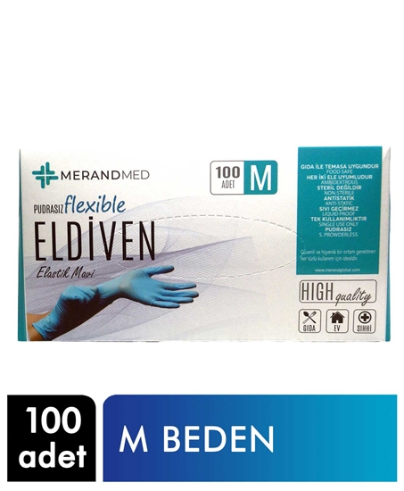 Picture of Merand Global Tpe Eldiven Mavi Kutu 100 Adet M beden