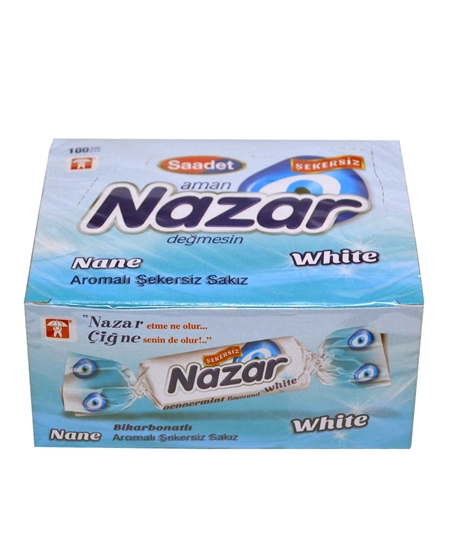 Picture of Nazar Sakız 100'lü Paket White Nane Aromalı Şekersiz