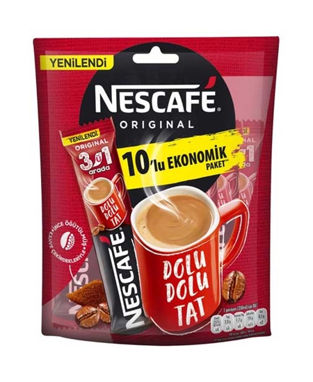 Picture of Nescafe 3 in 1 17.5 gr X 10's Pack Sugar and Cream Soluble Coffee