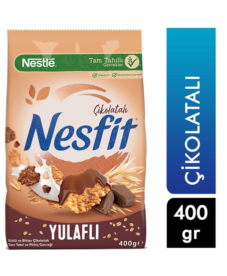 Picture of Nesfit Whole Grain and Rice Flakes 400 gr Chocolate