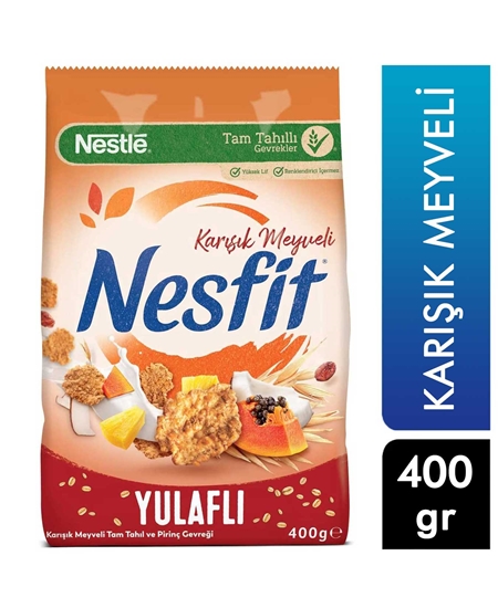 Picture of Nestle Nesfit Tam Tahıl ve Pirinç Gevreği 400 gr Karışık Meyveli