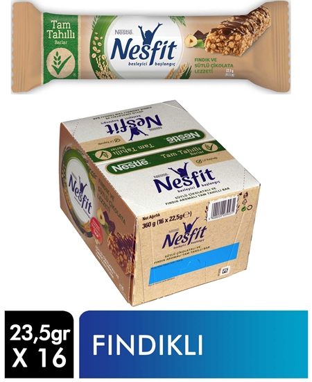 Picture of Nestle Nesfit Tam Tahıllı Bar 23,5 gr X 16'lı Paket Fındıklı Sütlü Çikolatalı