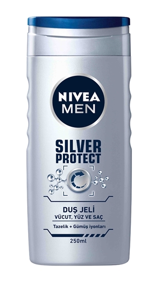 nivea, nivea men, nivea men duş jeli, erkek duş jeli, vücut şampuanı, yüz şampuanı, nivea men silver protect duş jeli 250 ml satın al, nivea men silver protect duş jeli 250 ml fiyat