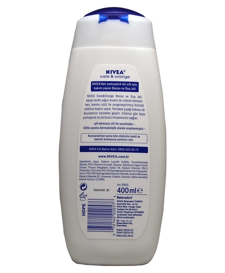 Picture of Nivea Care & Orange Vücut Şampuanı 400 ml Bambu Sütü Portakal Çiçeği Kokusu